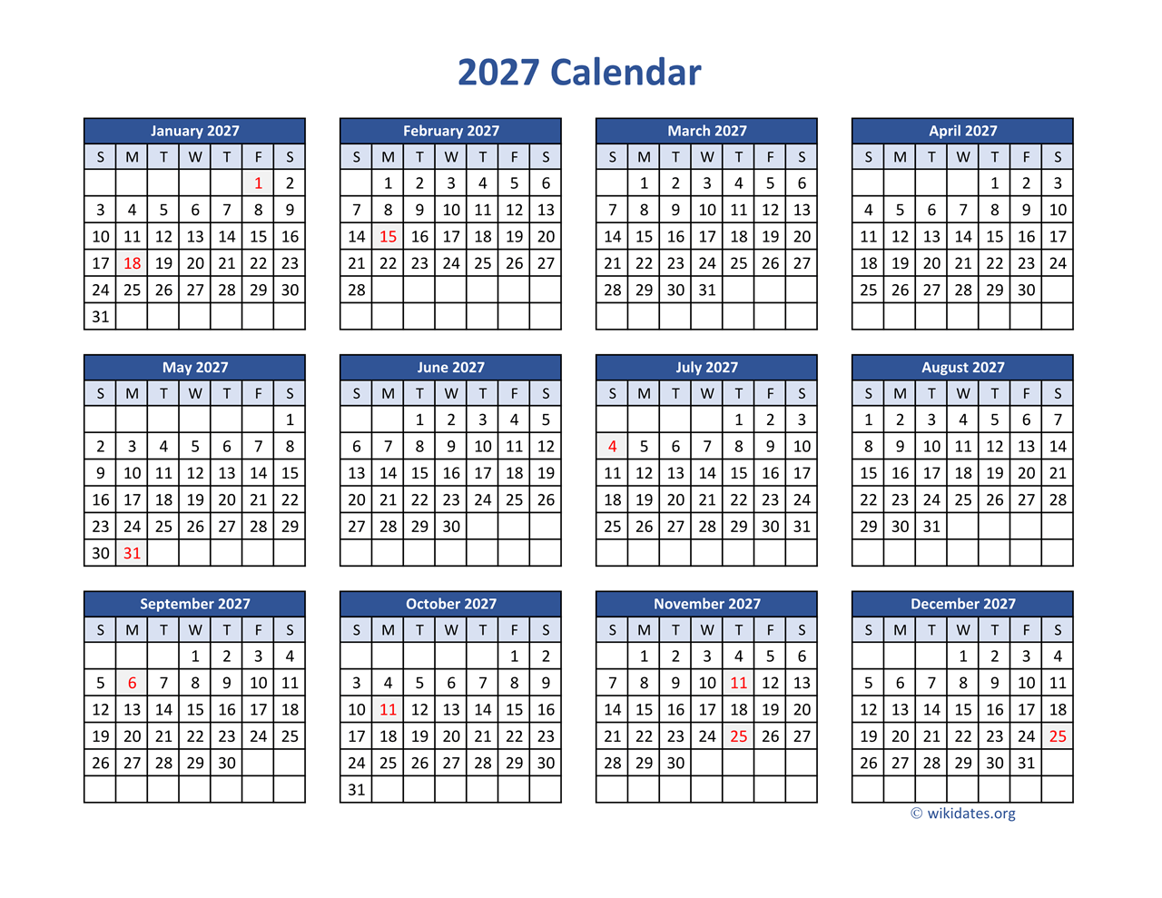 2023 Printable Calendar With Federal Holidays