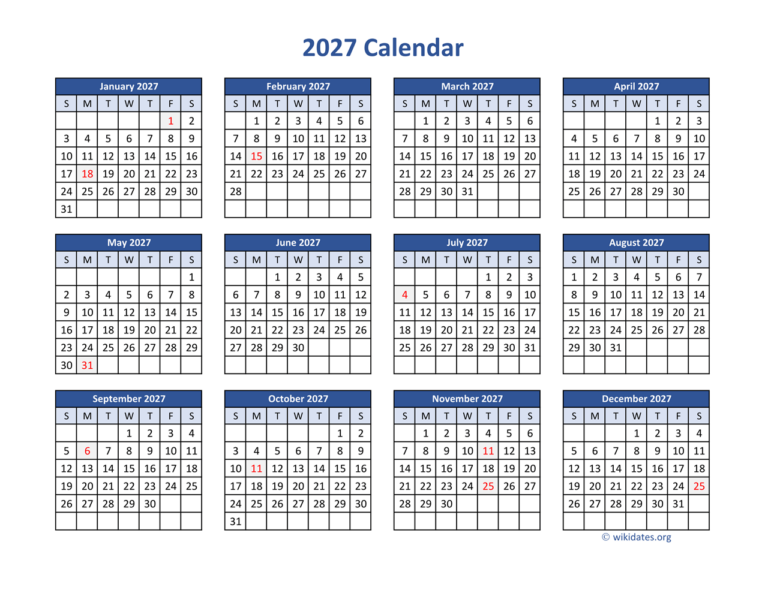 2023 Printable Calendar With Federal Holidays