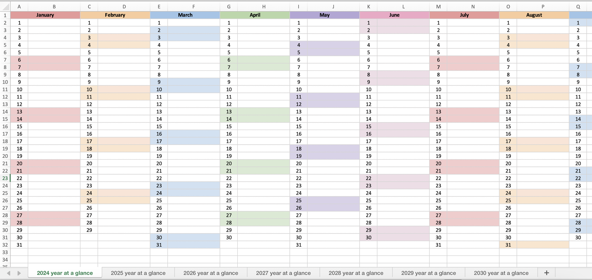 2025 2026 Calendar At A Glance Printable Free One William H Winters