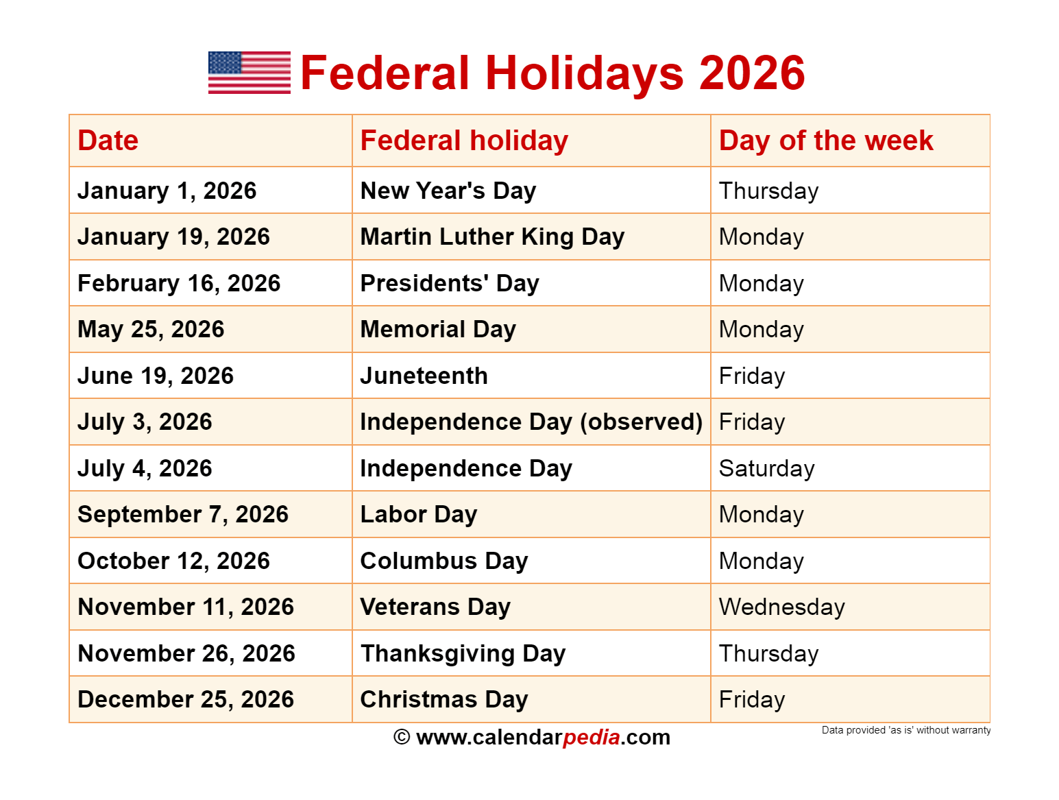 2025 2026 Calendar With Holidays Printable Vitia Roselia