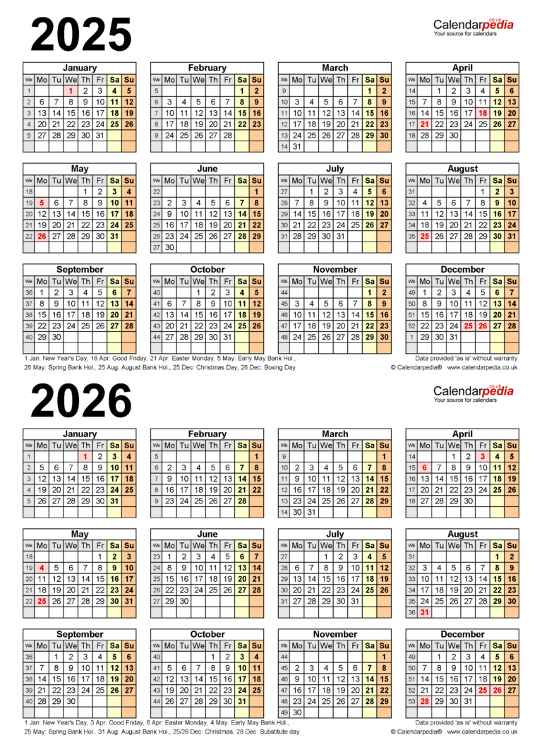 2025 2026 Printable Calendar Free Full Page Calendars Amira Gust