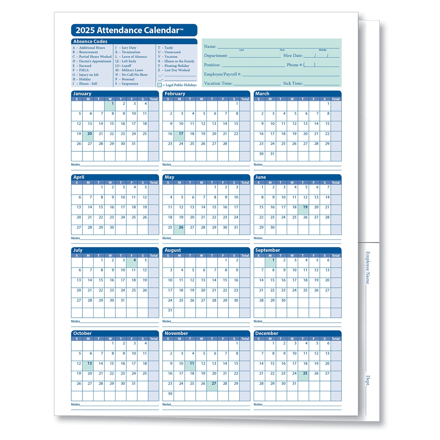 2025 Attendance Calendar Printable Free Ester Girard