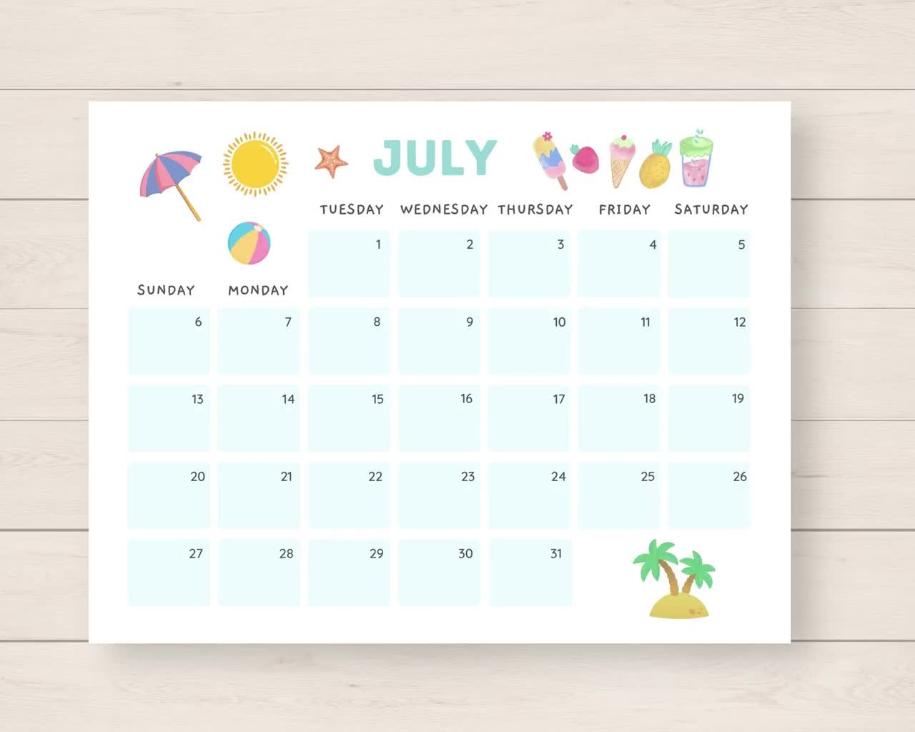 2025 Summer Calendar Calendar Printable Freebies Spectacular 