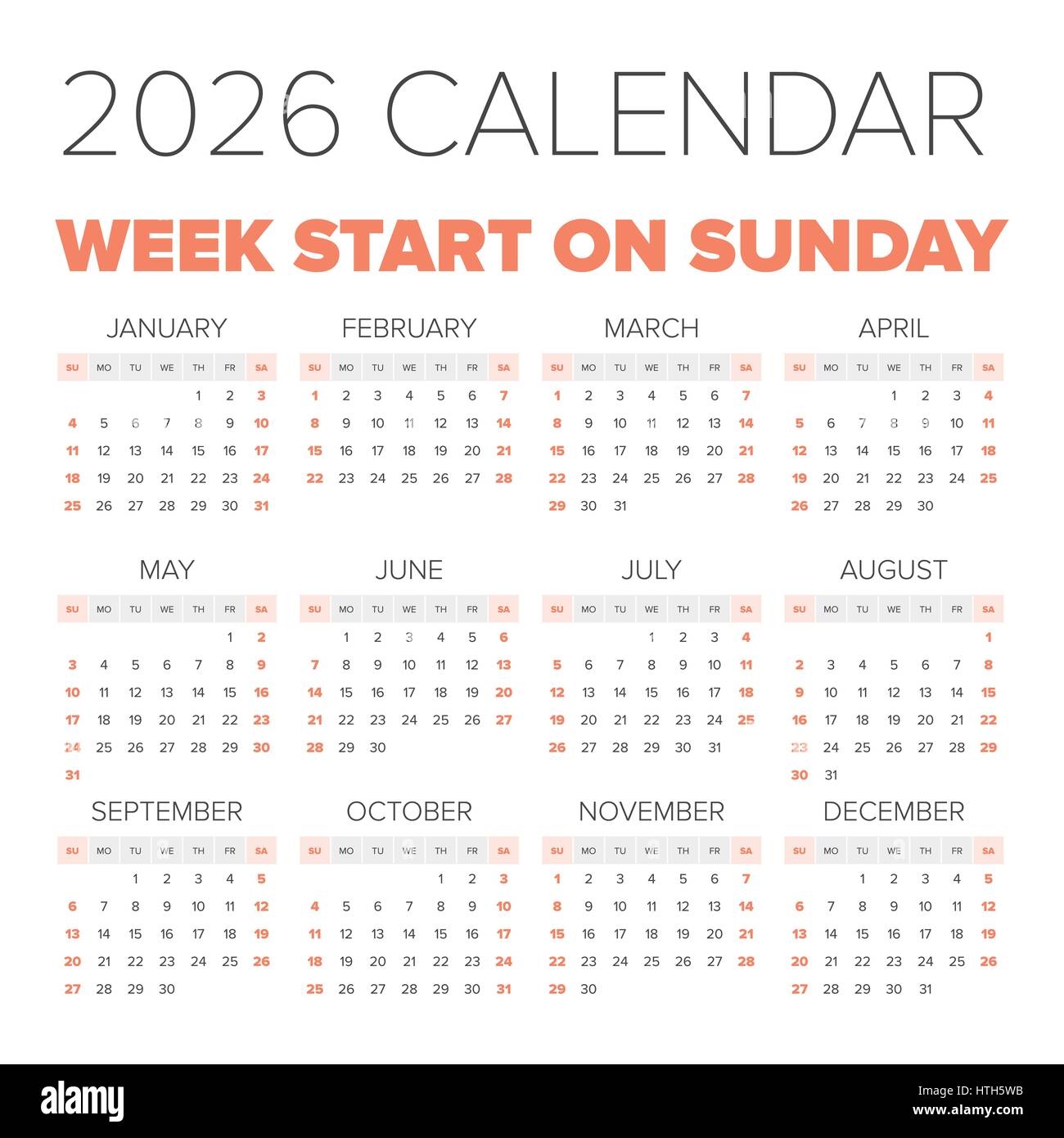 2026 Calendar Year Alamy Adam Headley