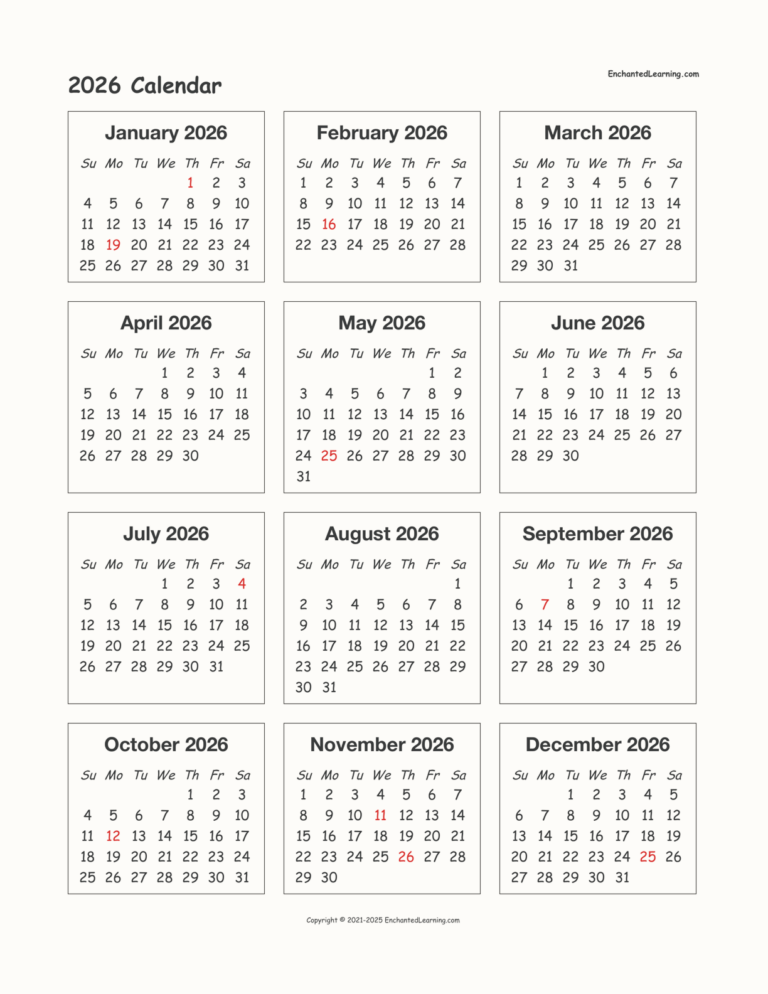 2026 Calendars Free Printable Bank2home