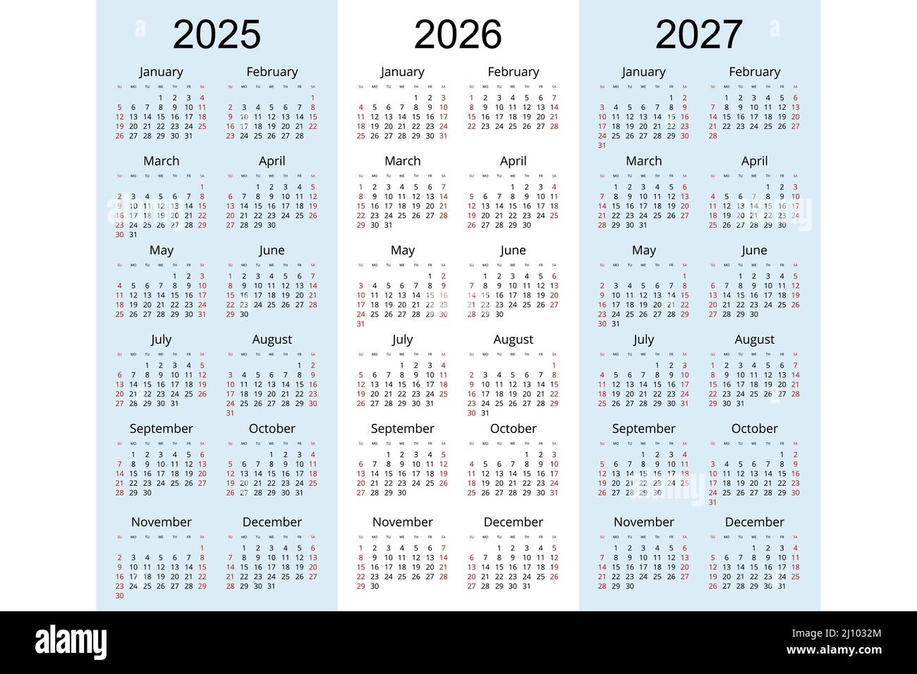 2027 Calendar Cut Out Stock Images Pictures Alamy