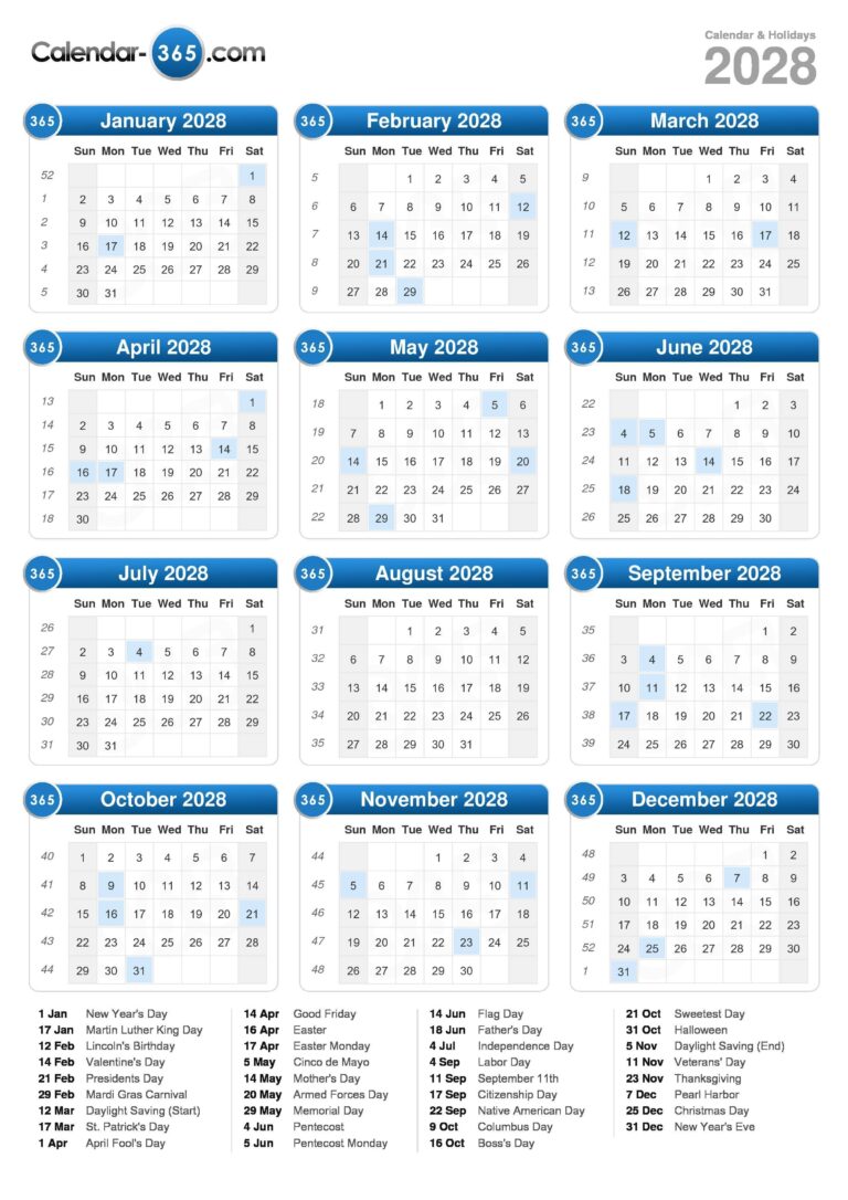 2028 Calendar