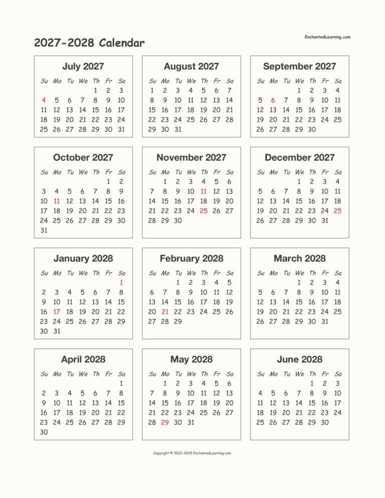 2028 Calendar Printable