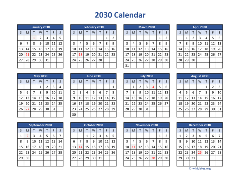 2030 Calendar Printable 2024 CALENDAR PRINTABLE