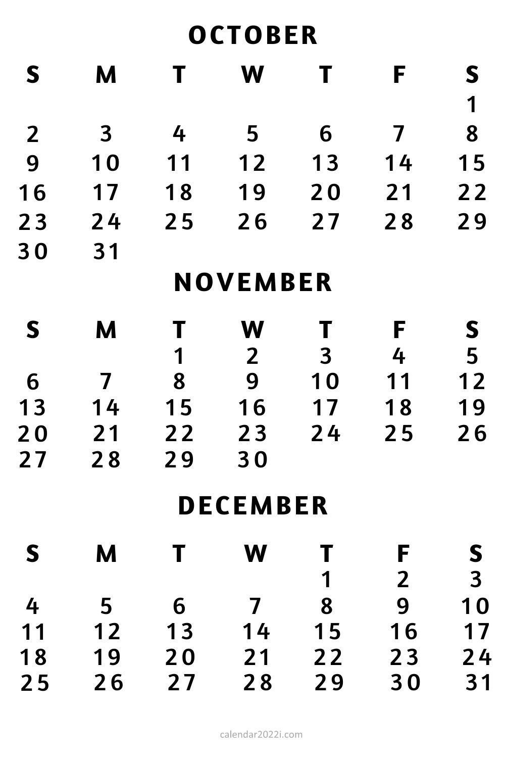 4th Quarter Printable Calendar 2024 CALENDAR PRINTABLE