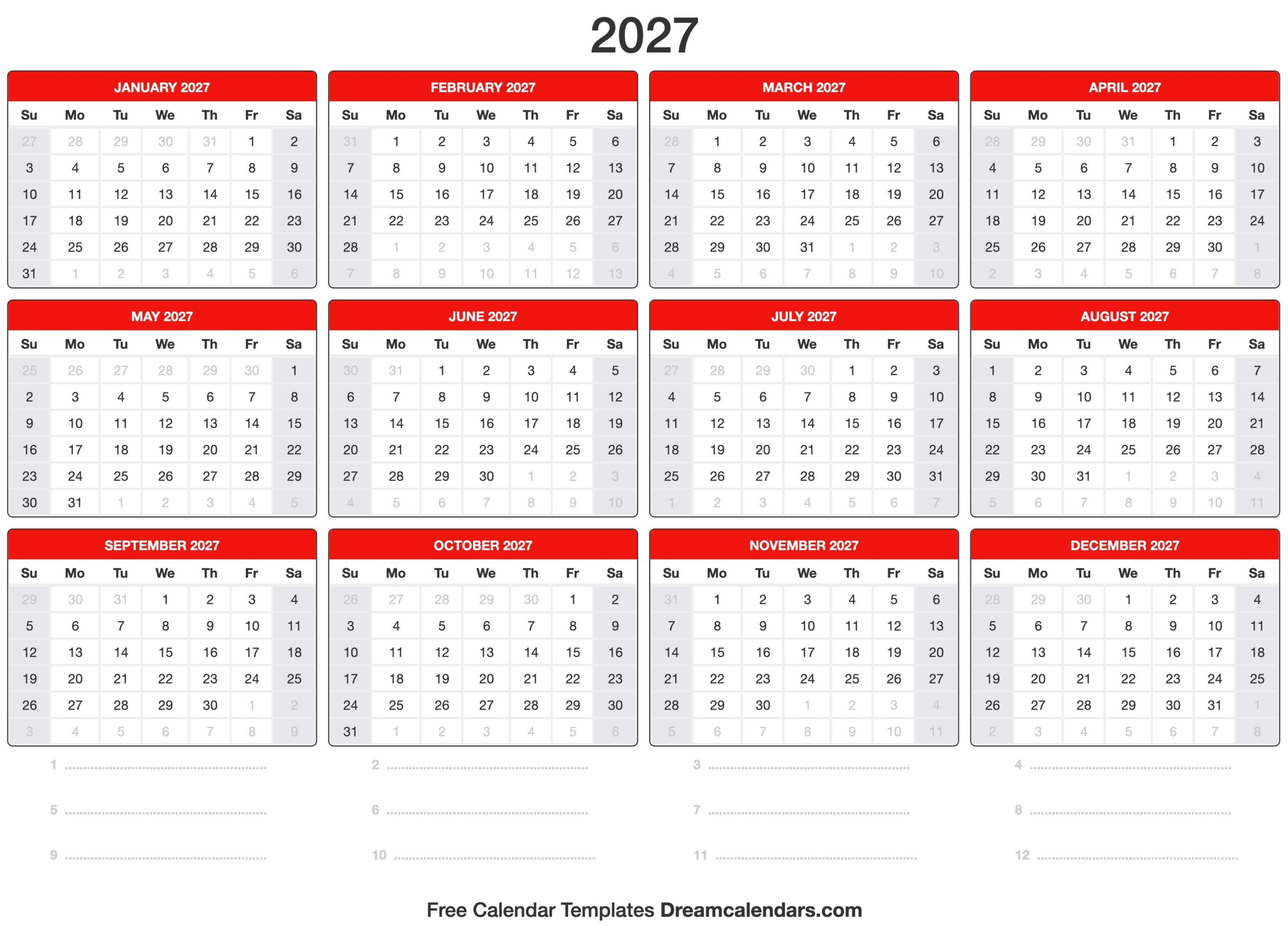 5 Year Calendar 2024 To 2027 Printable Darya Raychel