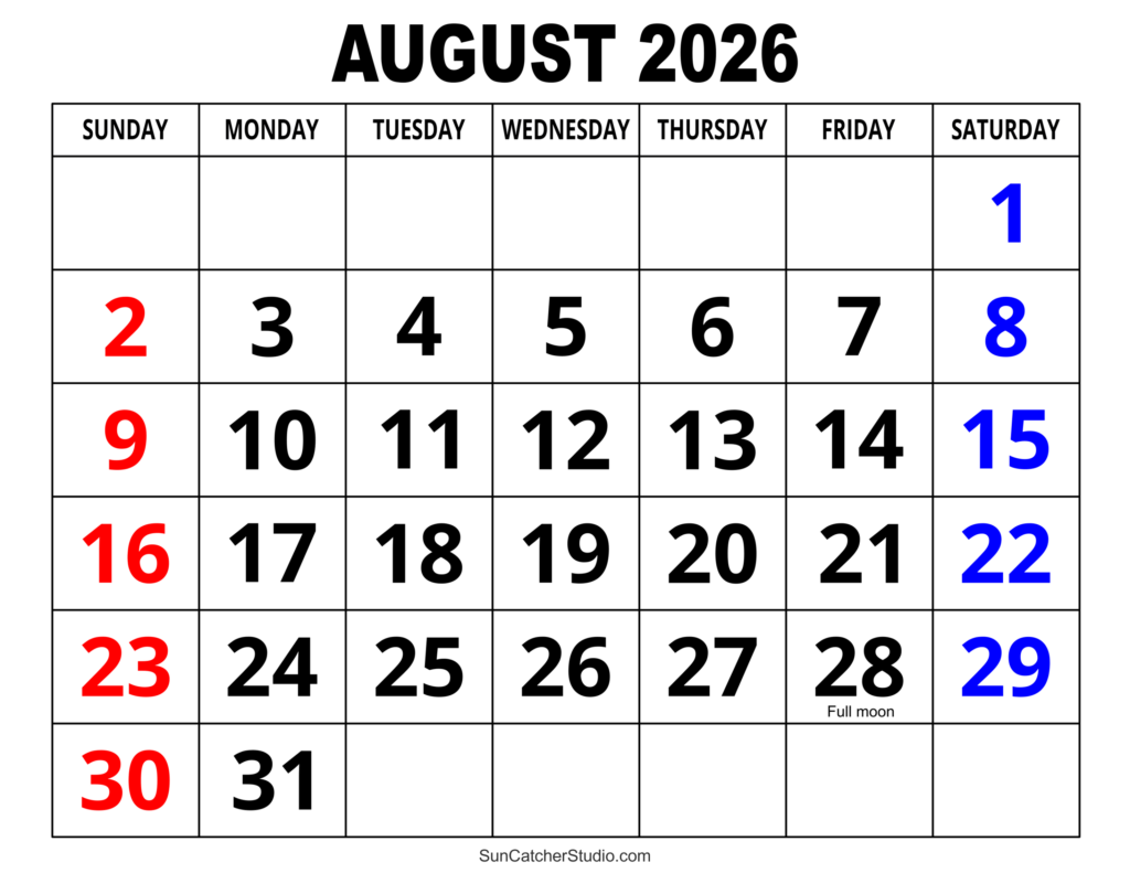 August 2026 May 2027 Calendar Printable - calendar.mammycares.com