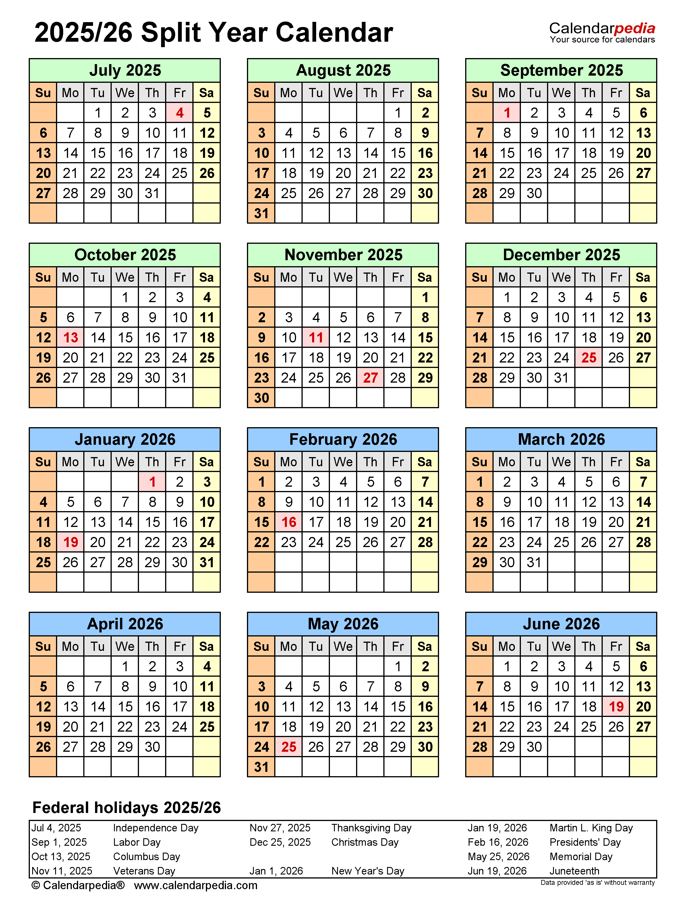Blank 2025 2026 Printable Calendar Template Printable Amira Clara