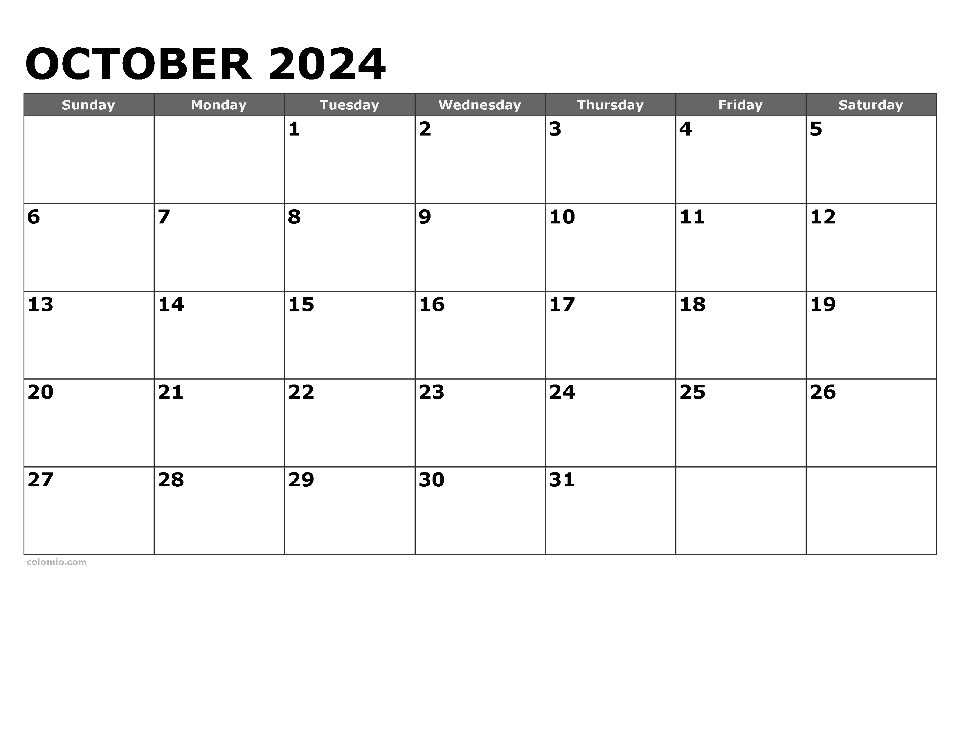 Calendar October 2024 Calendar Printable Free Pdf Netty Adrianna