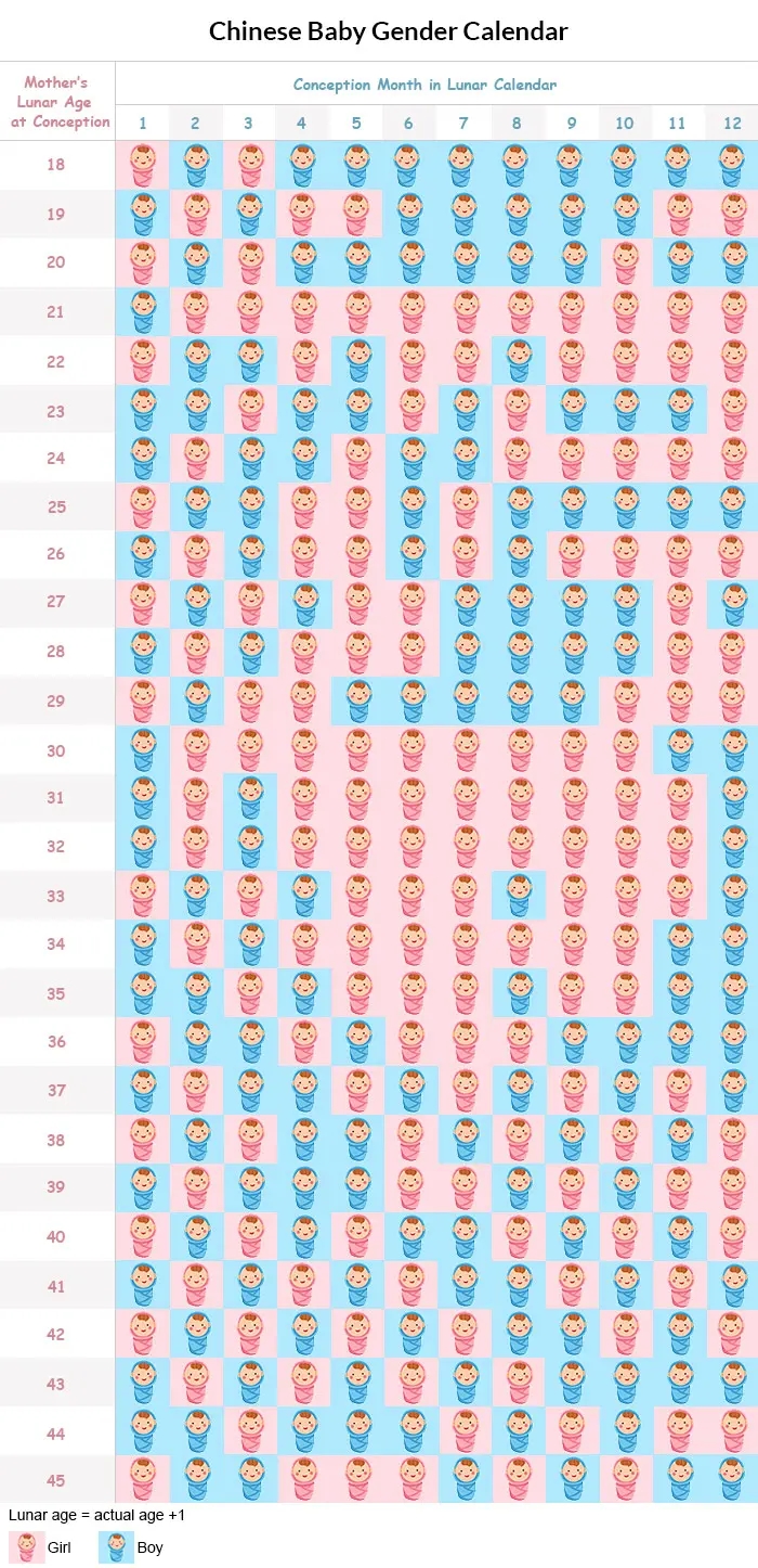 Chinese Gender Calendar 2025 Jasper Monroe