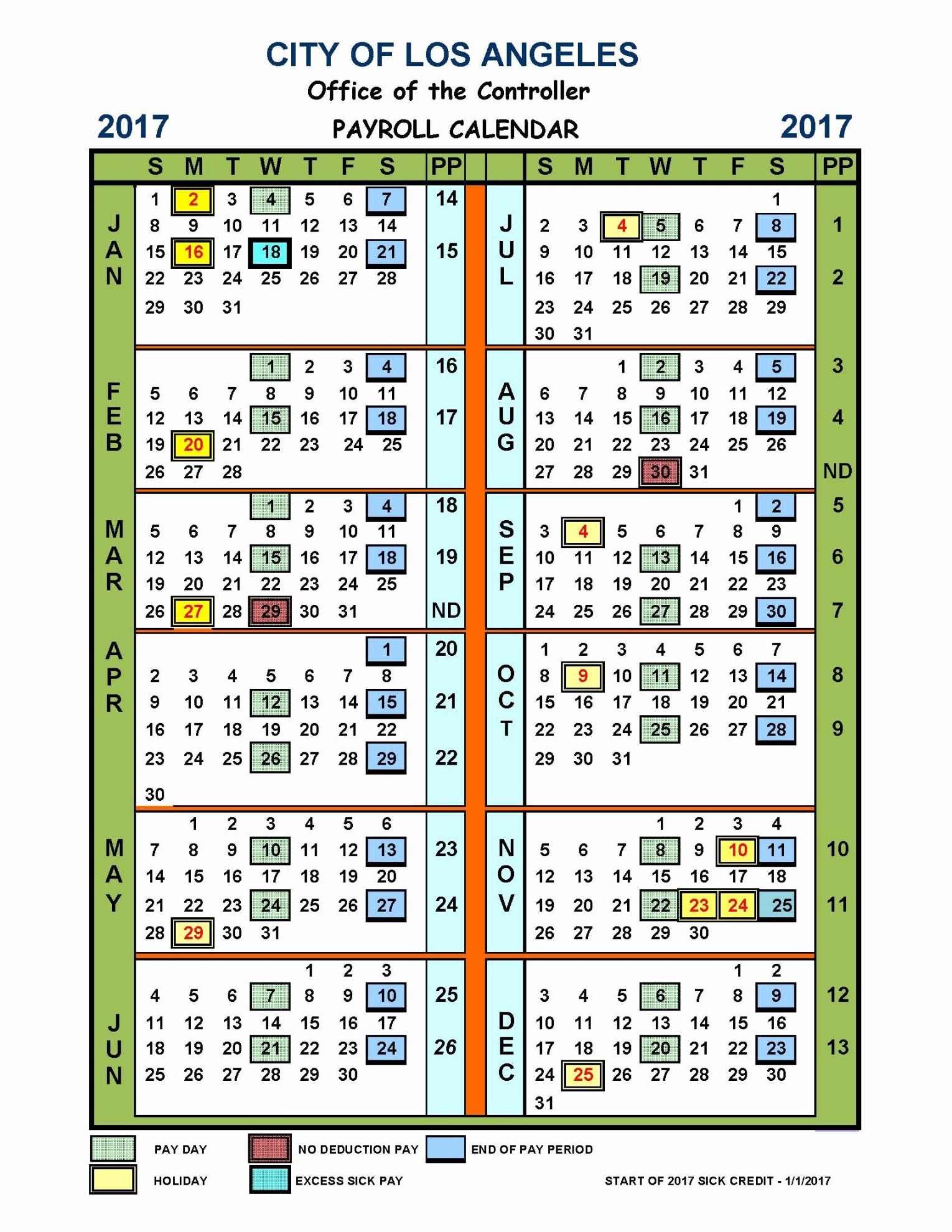 City Of Los Angeles Payroll Calendar Good Calendar Idea