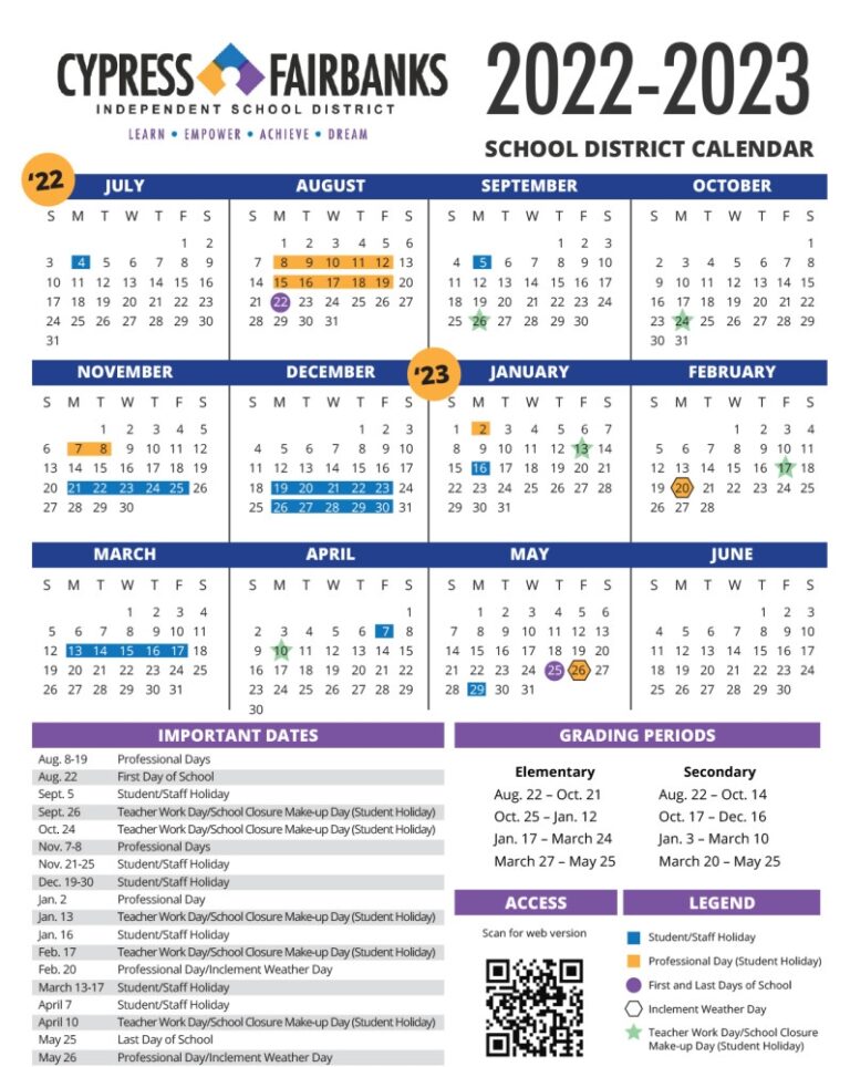 Cypress Fairbanks Cfisd Calendar 2024 2025 Teacher Printable 