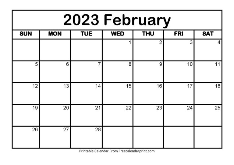 February 2026 Printable Blank Monthly Calendar Riset