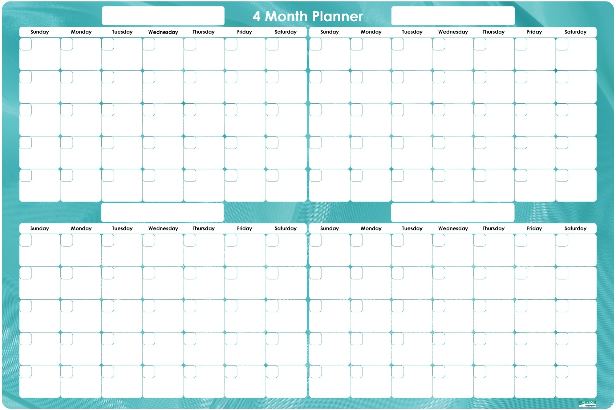 Four Month Printable Calendar