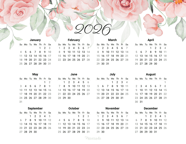 Free 2026 Printable Calendar