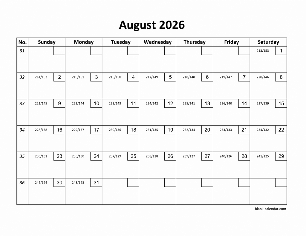 Free Download Printable August 2026 Calendar With Check Boxes