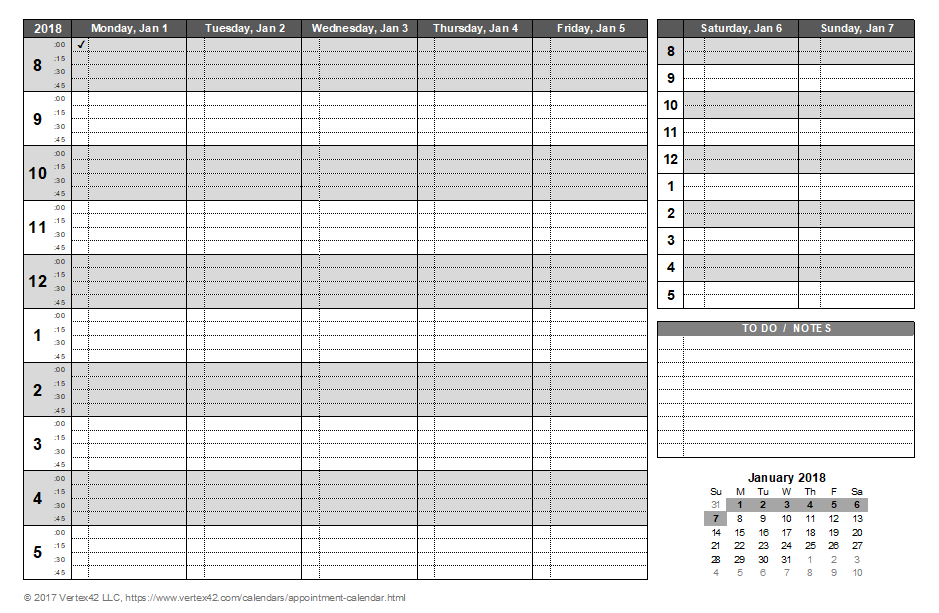 Free Printable Appointment Calendar