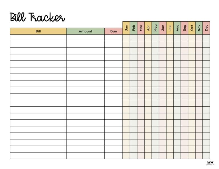Free Printable Bill Calendar Template Printables Template Free