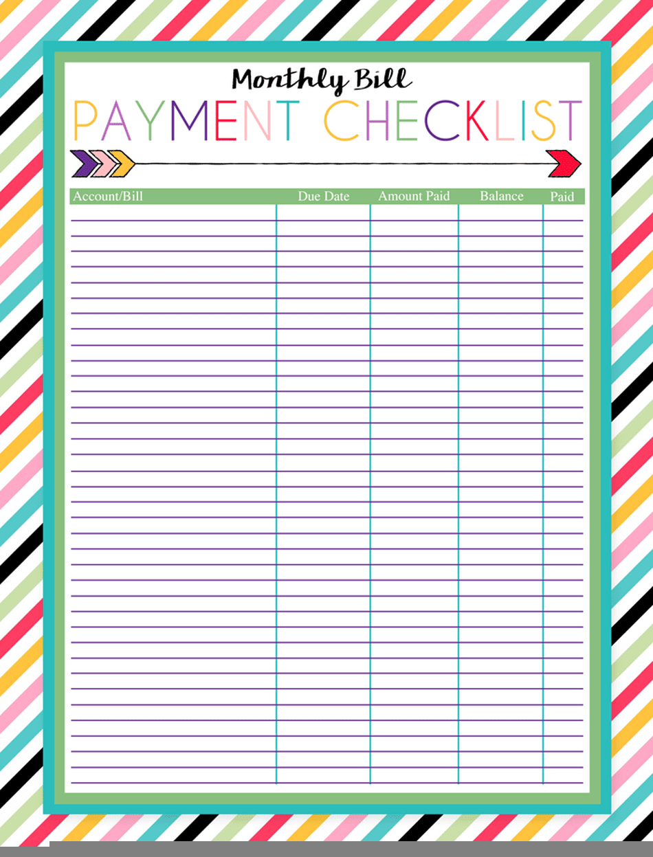 Free Printable Bill Organizer Calendar For Planning