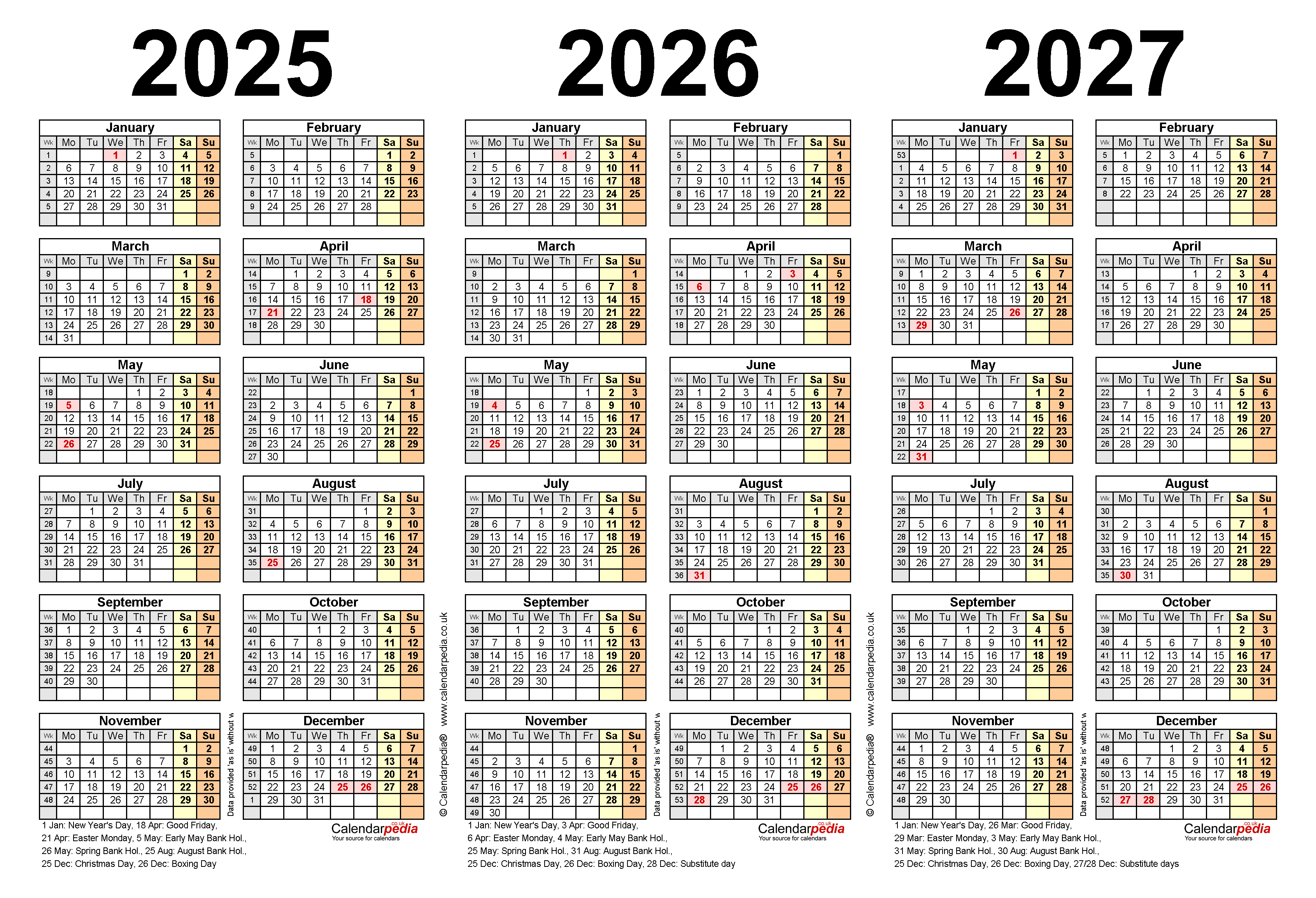 Free Printable Calendars For 2025 2026 And 2027 Daniel A Ronald