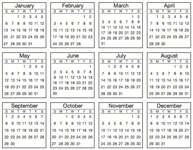 Free Printable Mini Calendar Perybusters
