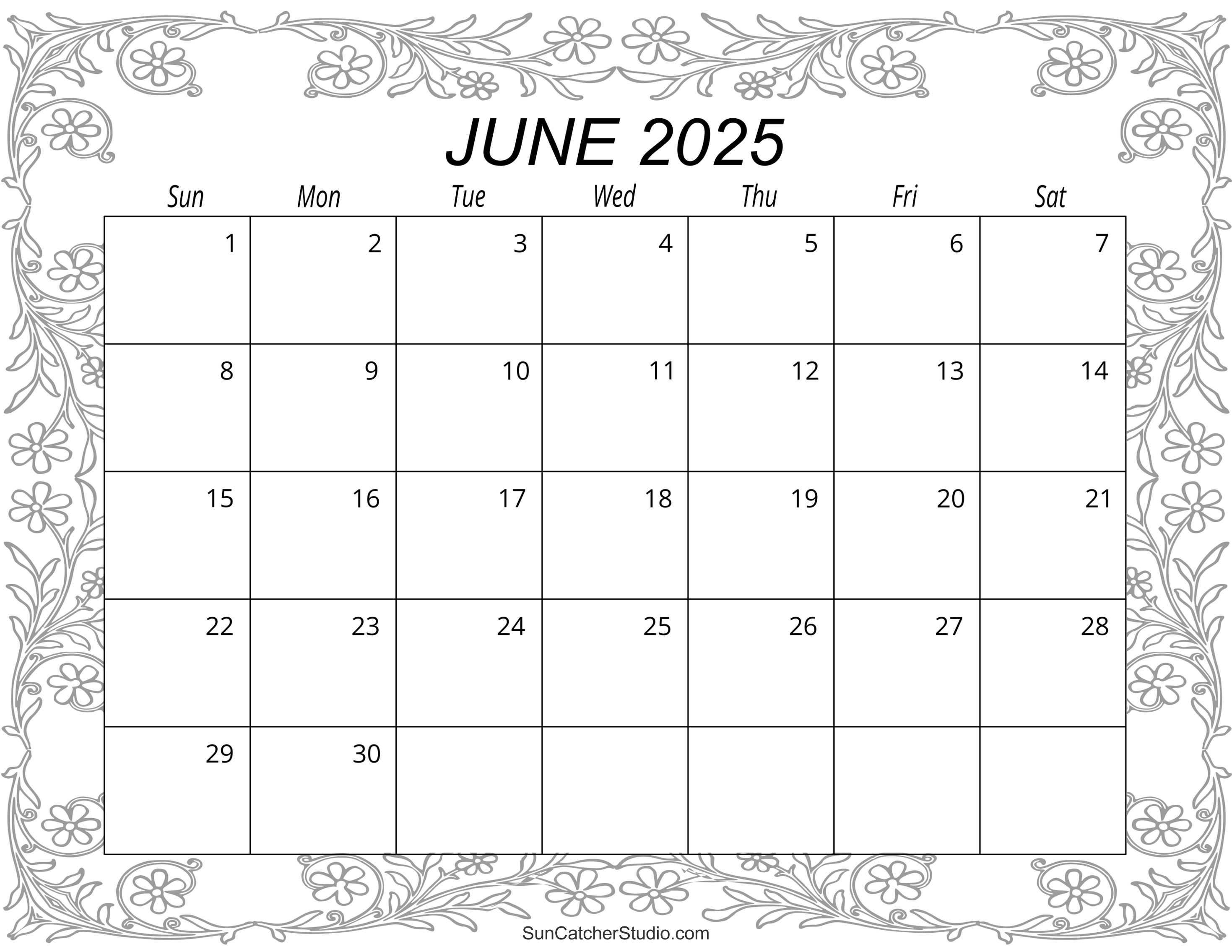 Free Printable Monthly Calendar June 2025 Kai Sheehan