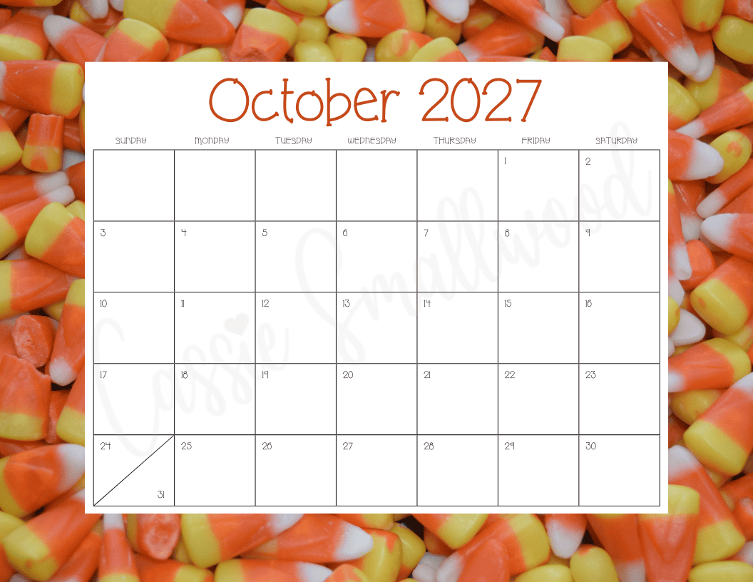Free Printable October 2027 Calendar Cassie Smallwood