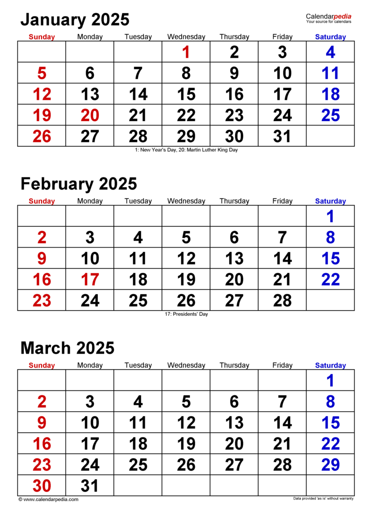 Free Quarterly Calendar 2025 Printable Xyla Carter