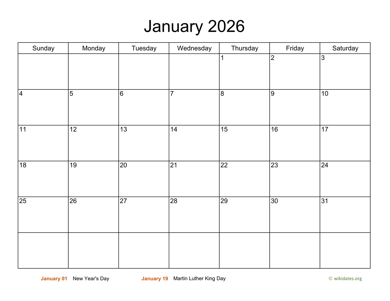 January 2025 2026 Printable Calendar By Month By Month Aggy Lonnie