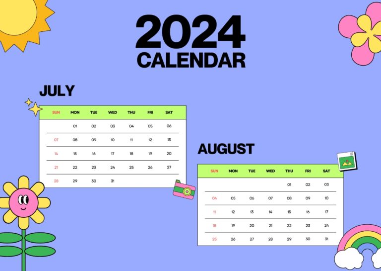 July August 2024 Printable Calendar Printable Online