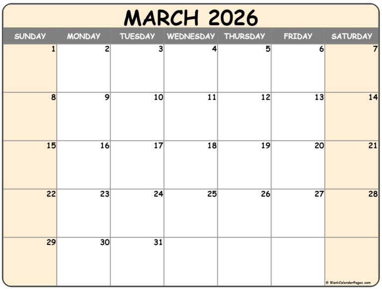 March 2026 Calendar Free Printable Calendars