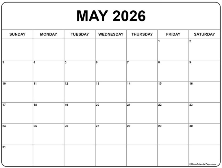 May 2026 Calendar Free Printable Calendars