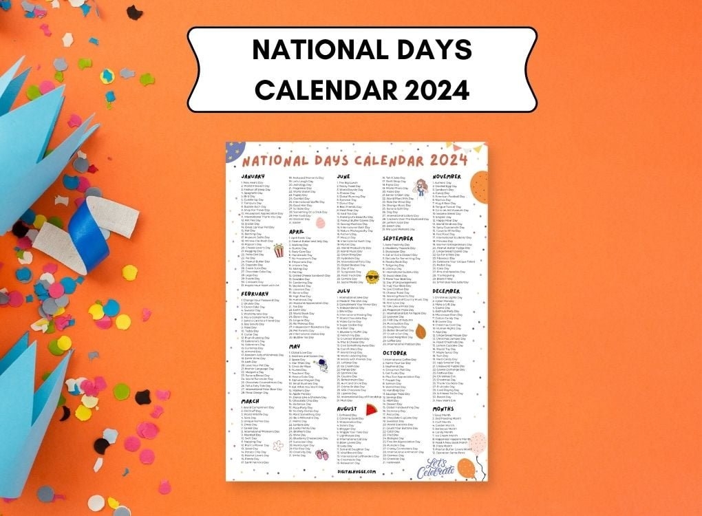 National Day Calendar 2024 Printable Elaine Shanie