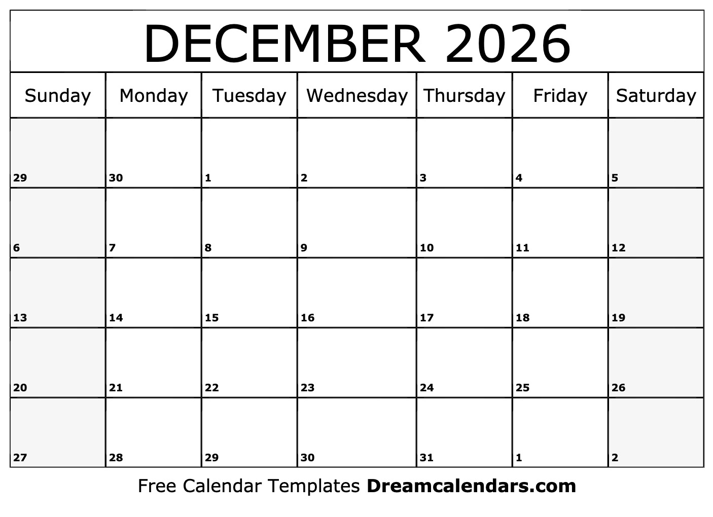 Navigating Time A Guide To The December 2026 To January 2027 Calendar 