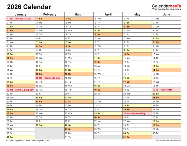 Navigating Time The Power Of A 6 Month Calendar Printable For 2026 