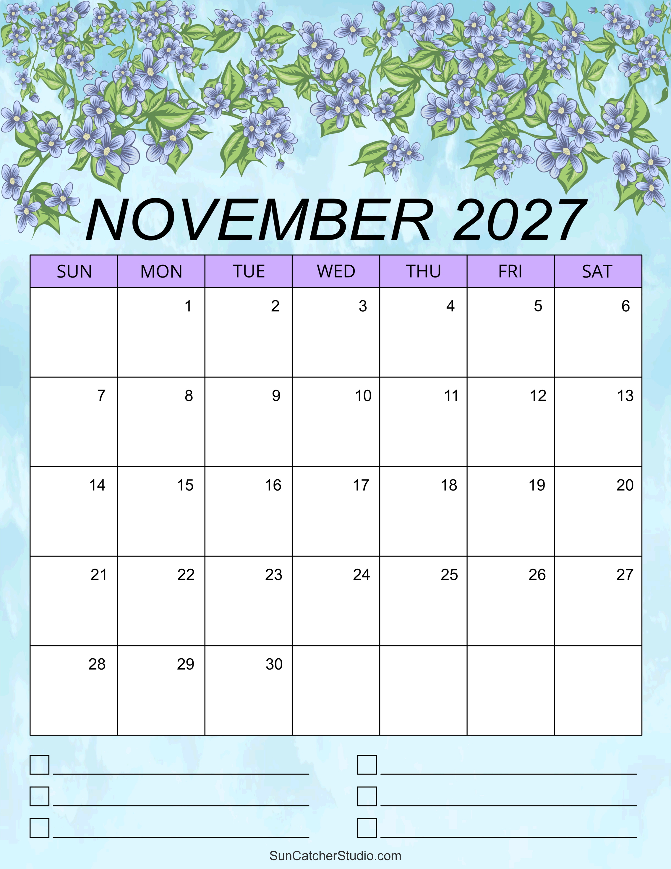November 2027 Calendar Free Printable Free Printables Monograms 
