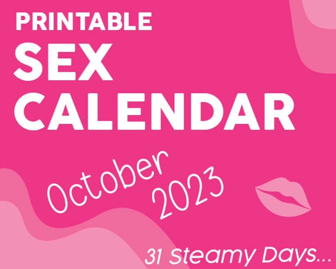October Intimacy Printable Calendar Etsy