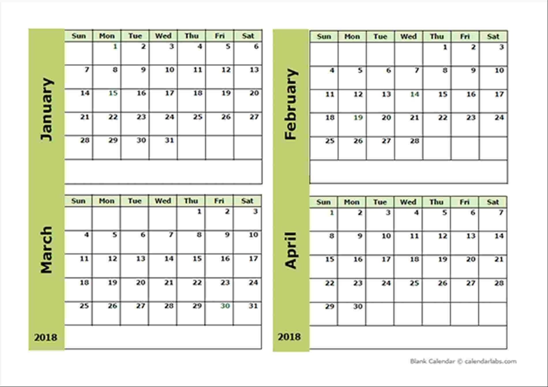 Printable Calendar 4 Months Per Page Printable Word Searches