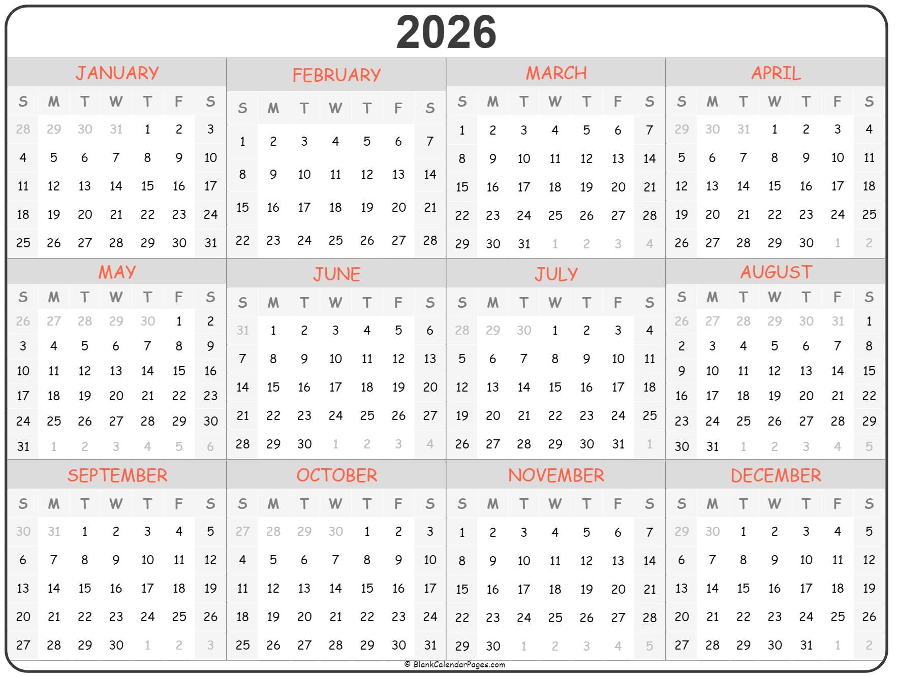 Printable Calendar For 2026 Get Latest 2023 News Update