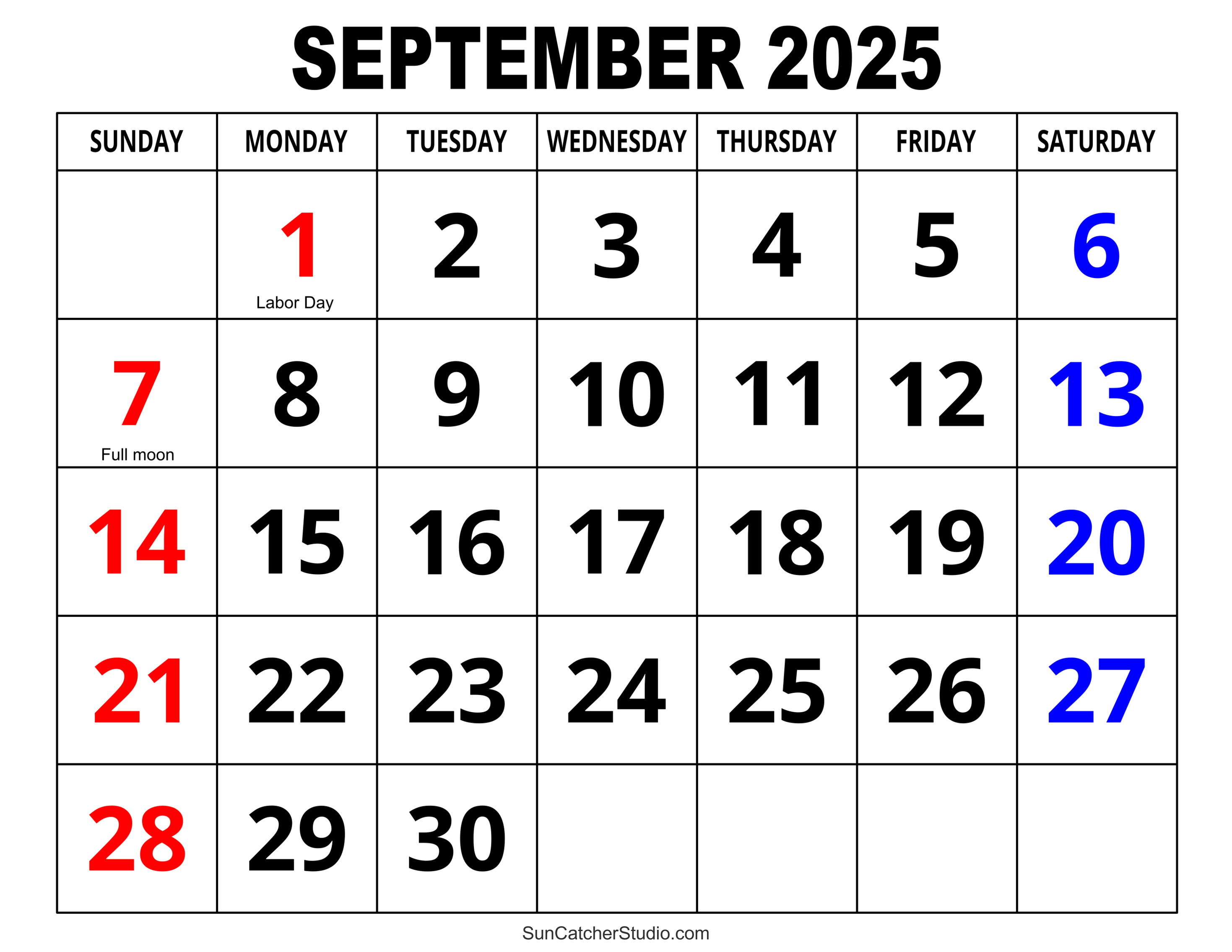 Printable Monthly Calendar September 2025 2025 Zayra Madison