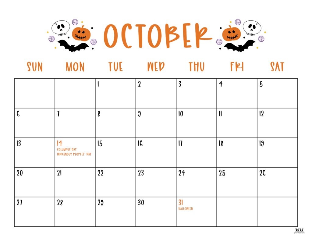 Printable October 2024 Calendar Free Printable Calendar 2024