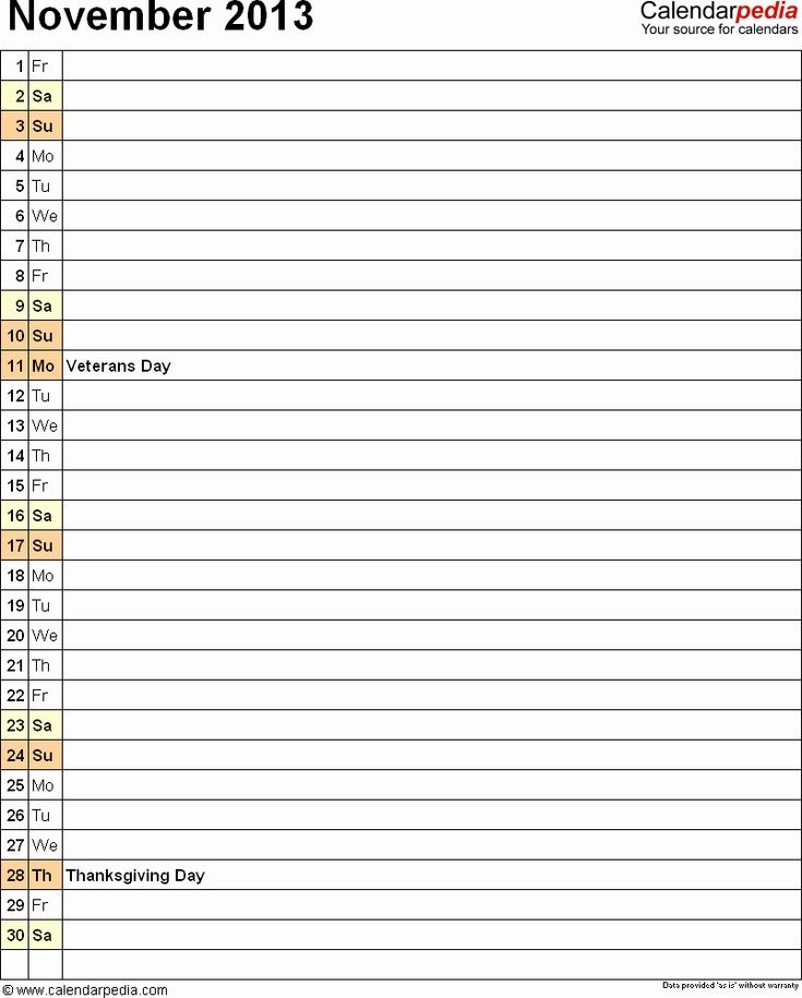 Printable Vertical Calendar Printable Computer Tools