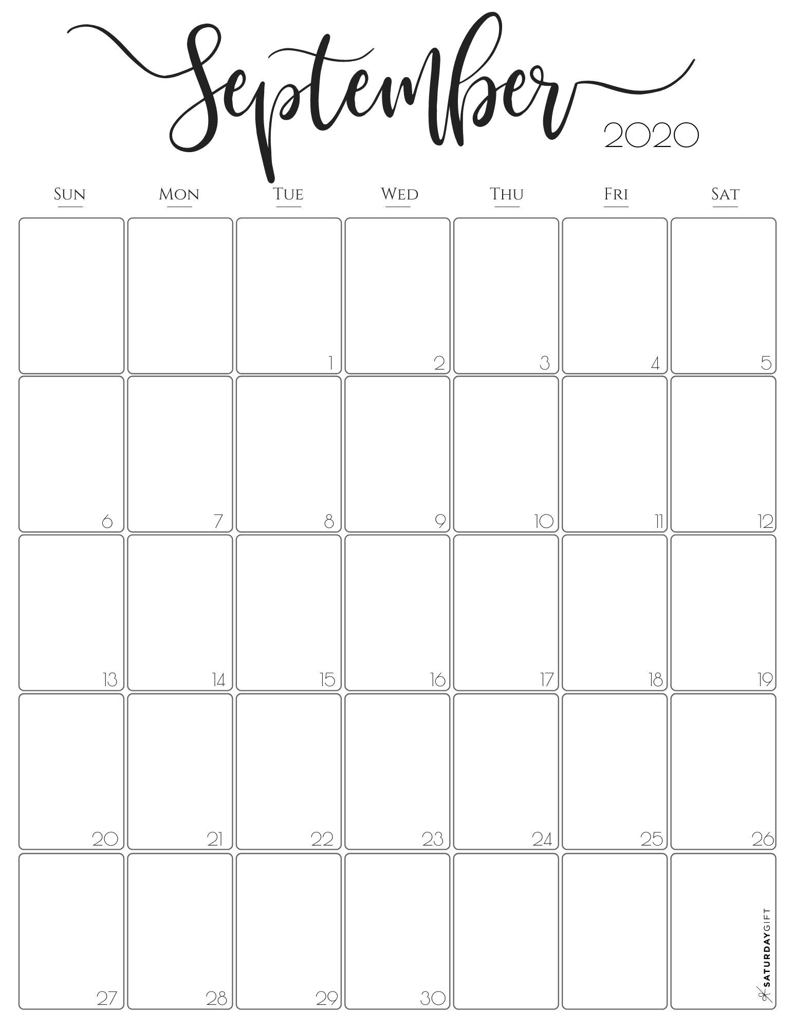 Sept Printable Calendar