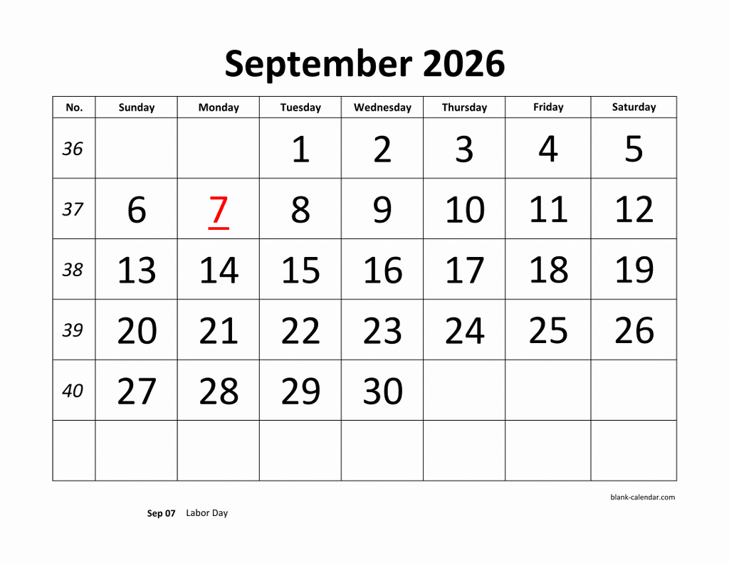 September 2026 Printable Calendars