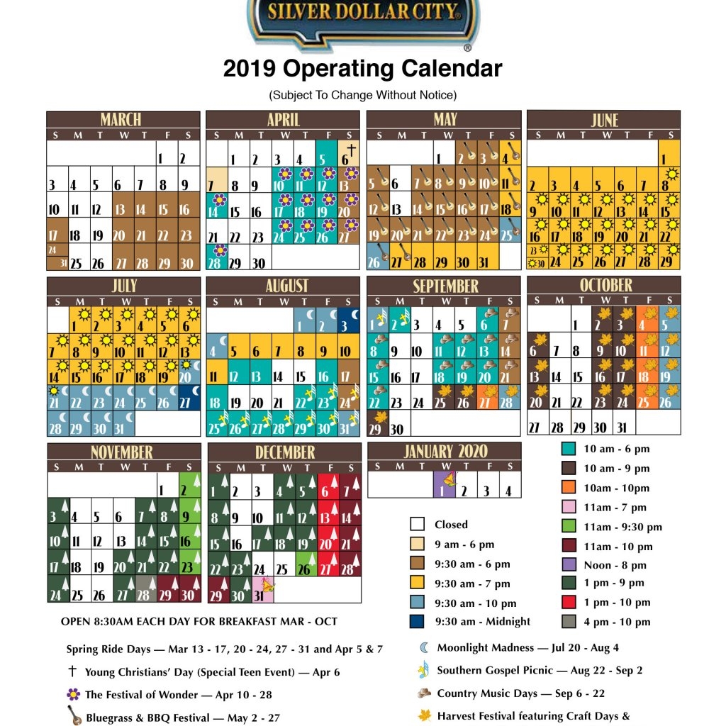 Silver Dollar City Calendar Pdf 2025 Casey Merline